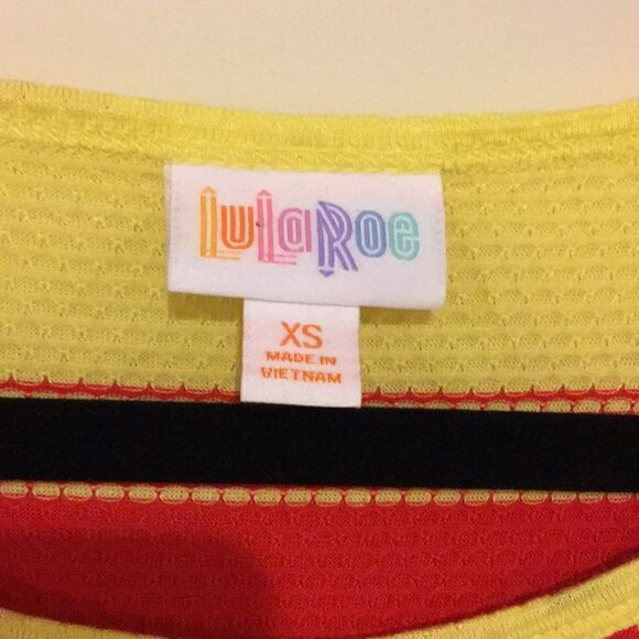 LuLaRoe Irma XS Short Sleeve Striped Shirt NEW - Picture 2 of 5